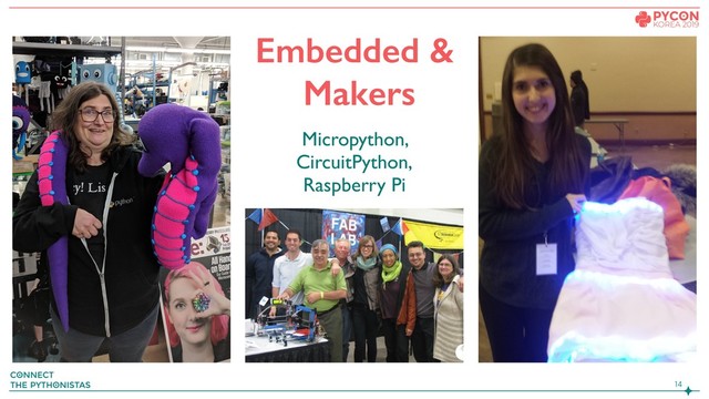

Embedded &
Makers
Micropython,
CircuitPython,
Raspberry Pi
