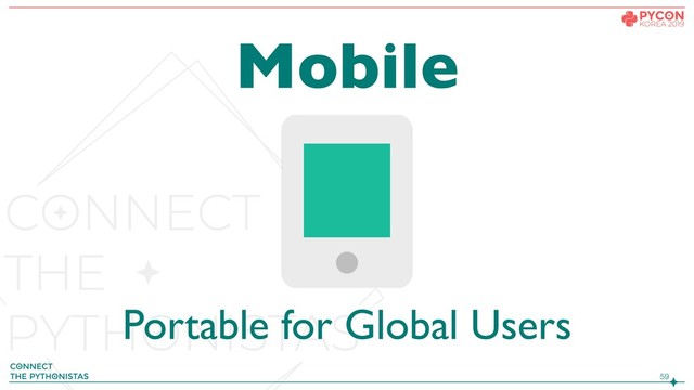 !59
Mobile
Portable for Global Users
