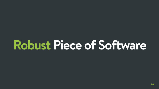 30
Robust Piece of Software

