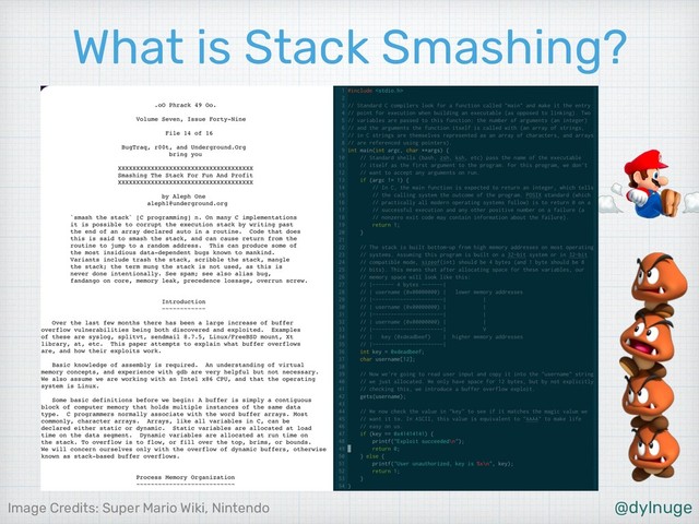 @dylnuge
What is Stack Smashing?
Image Credits: Super Mario Wiki, Nintendo
