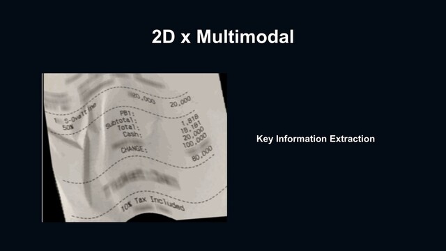 2D x Multimodal
Key Information Extraction
