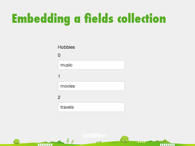 Embedding a ﬁelds collection
