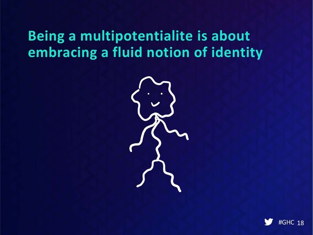 Being a multipotentialite is about
embracing a fluid notion of identity
#GHC 18
