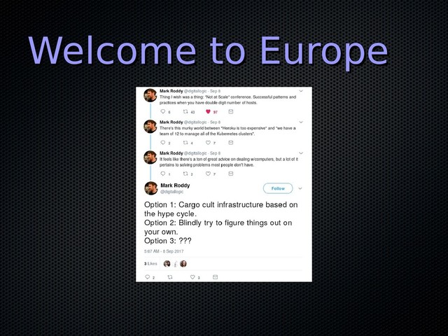 Welcome to Europe
Welcome to Europe
