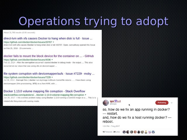 Operations trying to adopt
Operations trying to adopt

