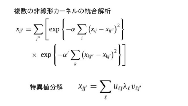 複数の線形カーネルの非線形カーネルの統合解すれば元の計算析
特異値分解すれば元の計算
