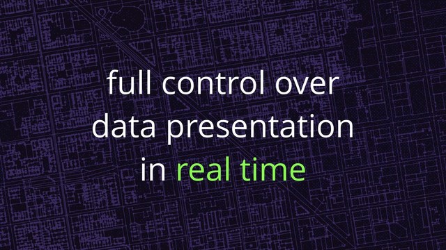 full control over
data presentation
in real time

