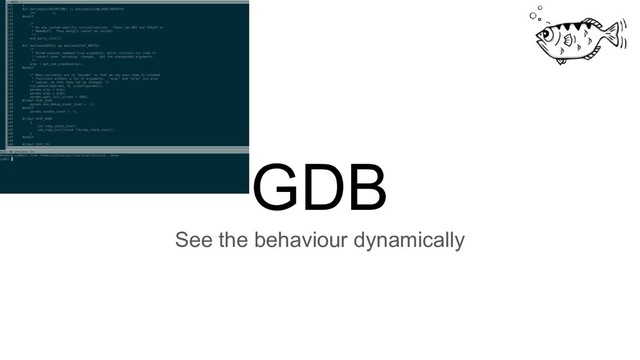 GDB
See the behaviour dynamically
