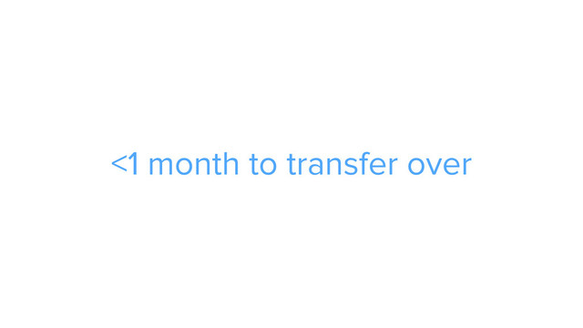 ADS
<1 month to transfer over
