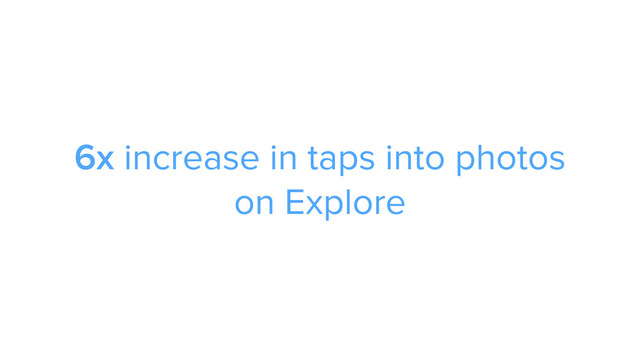 ADS
6x increase in taps into photos
on Explore
