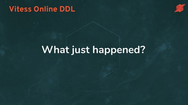 Vitess Online DDL
What just happened?
