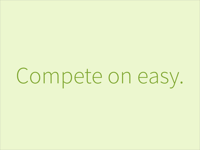 Compete on easy.
