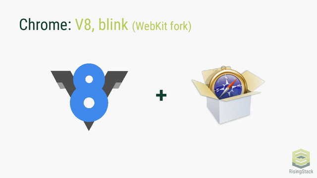Chrome: V8, blink (WebKit fork)
+
