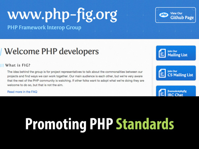 Promoting PHP Standards
