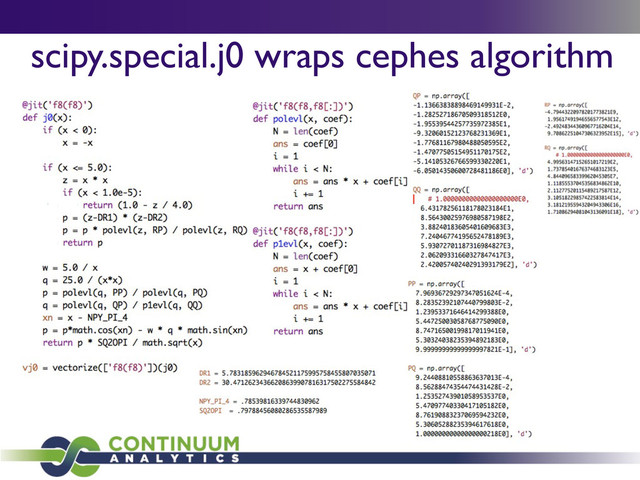 scipy.special.j0 wraps cephes algorithm
