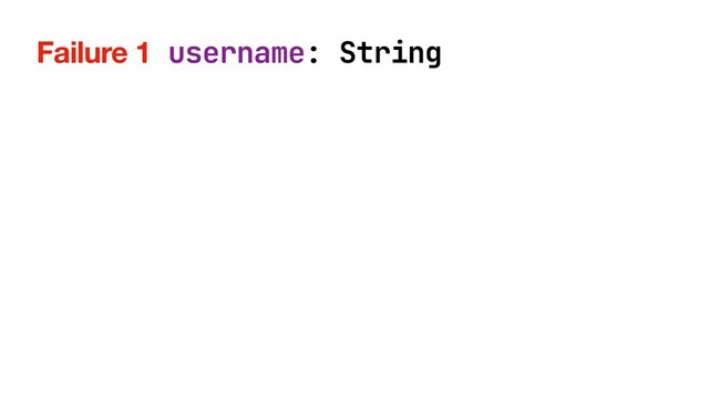 Failure 1 username: String
View Presenter Model
username username
failure
failure
