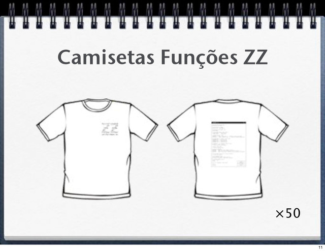 Camisetas Funções ZZ
#50
11
