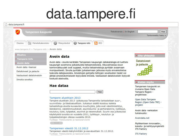Open Data Tampere Region
data.tampere.fi

