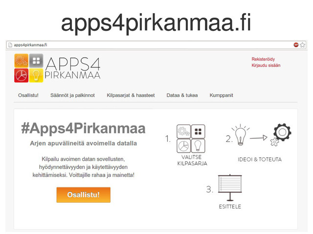Open Data Tampere Region
apps4pirkanmaa.fi
