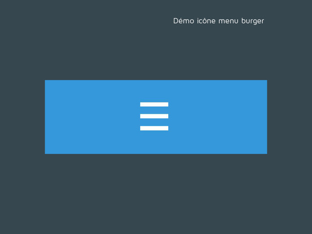 Démo icône menu burger
