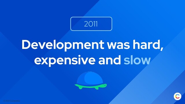 © 2021 Contentful
Development was hard,
expensive and slow
2011
