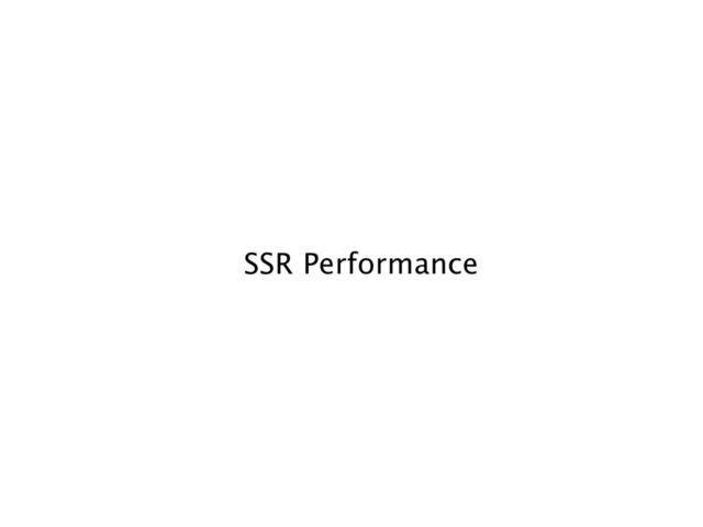 SSR Performance
