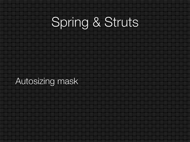 Spring & Struts
Autosizing mask

