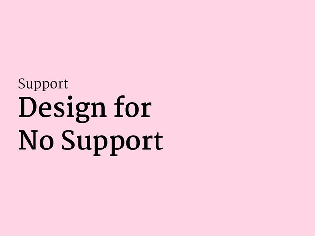 Support
Design for
Design for
No Support
No Support
