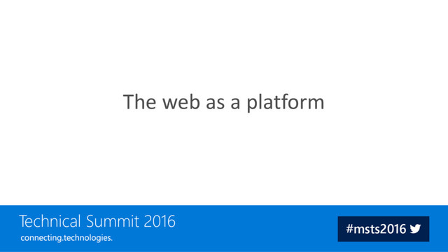 The web as a platform
