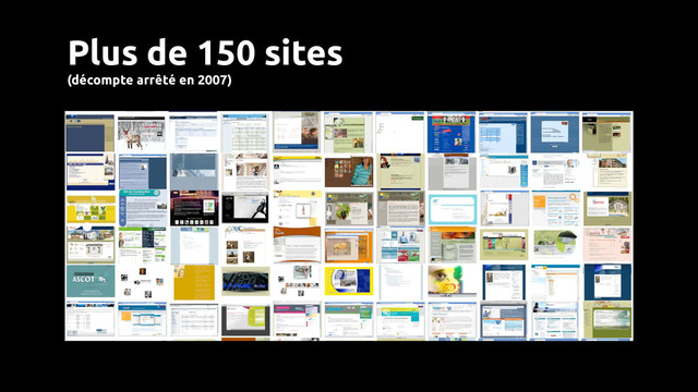 Plus de 150 sites
(décompte arrêté en 2007)
•
