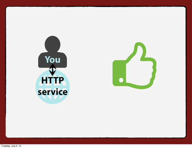 You
HTTP
service
Tuesday, July 2, 13
