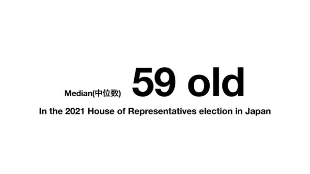 Median(தҐ਺)
59 old
In the 2021 House of Representatives election in Japan
