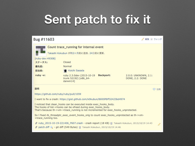 Sent patch to ﬁx it
