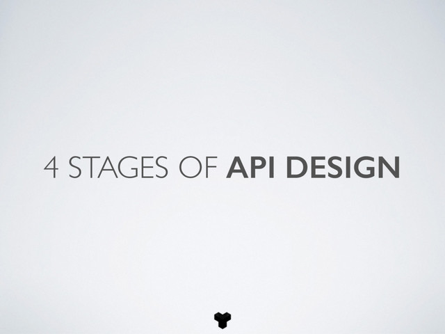4 STAGES OF API DESIGN
