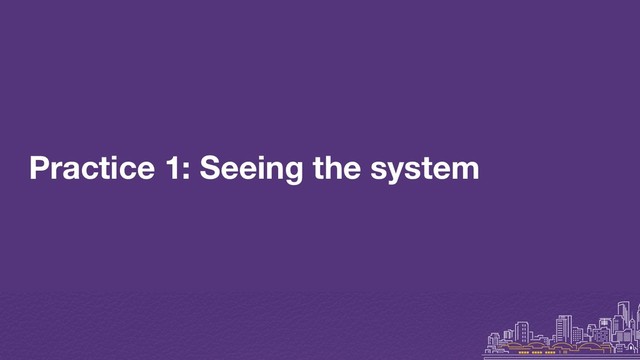 Practice 1: Seeing the system
