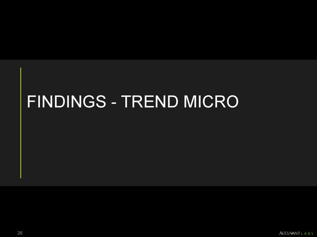 FINDINGS - TREND MICRO
26
