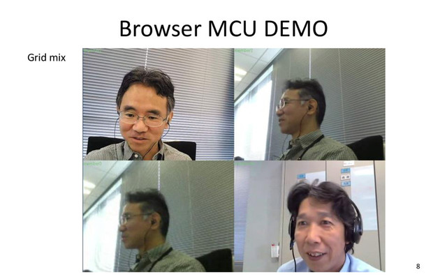 Browser MCU DEMO
8
Grid mix
