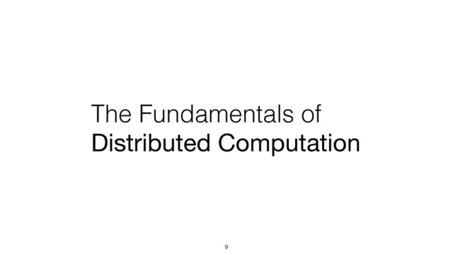 The Fundamentals of
Distributed Computation
9
