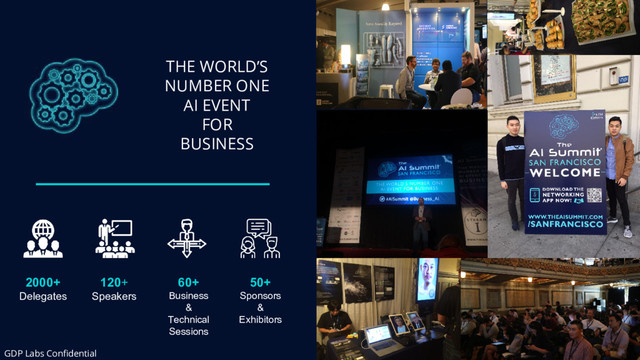 THE WORLD’S
NUMBER ONE
AI EVENT
FOR
BUSINESS
2000+
Delegates
120+
Speakers
60+
Business
&
Technical
Sessions
50+
Sponsors
&
Exhibitors
GDP Labs Confidential
