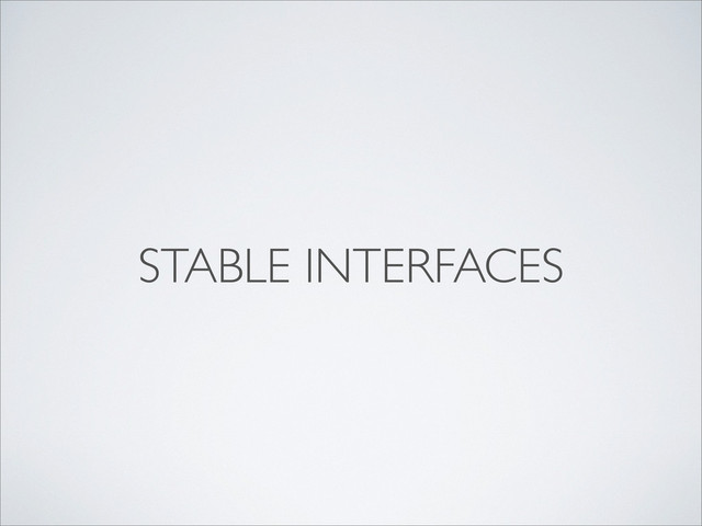 STABLE INTERFACES
