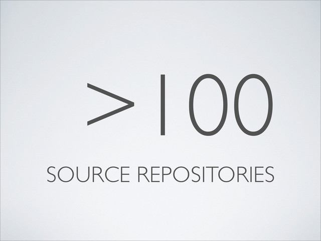 >100
SOURCE REPOSITORIES
