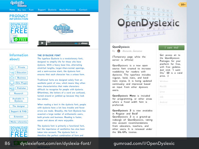 86 dyslexiefont.com/en/dyslexia-font/ gumroad.com/l/OpenDyslexic
