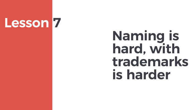 Naming is
hard, with
trademarks
is harder
MAXBORN
Lesson 7
