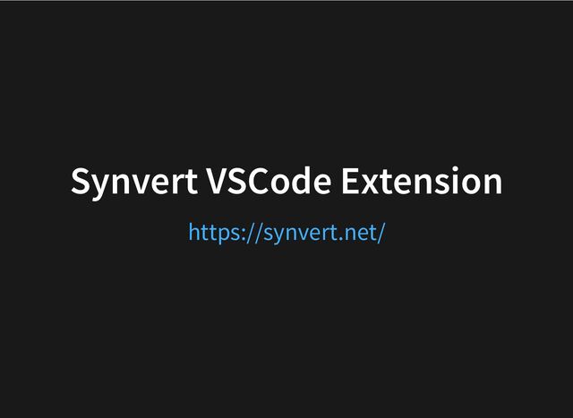 Synvert VSCode Extension
https://synvert.net/
