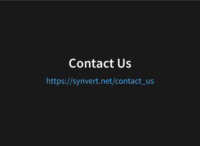 Contact Us
https://synvert.net/contact_us
