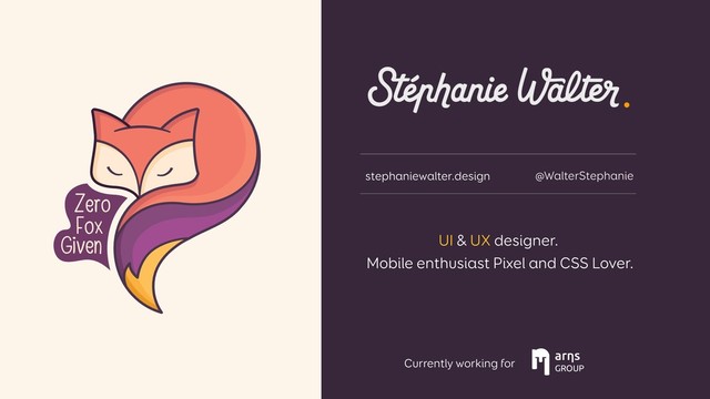UI & UX designer.
Mobile enthusiast Pixel and CSS Lover.
Currently working for
stephaniewalter.design @WalterStephanie
