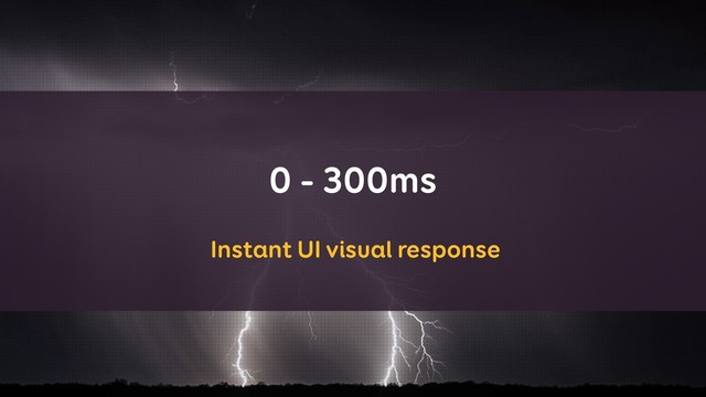 0 - 300ms
Instant UI visual response
