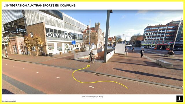 © innovation copilots 2022
L’INTÉGRATION AUX TRANSPORTS EN COMMUNS
Gare de Haarlem (Google Maps)
