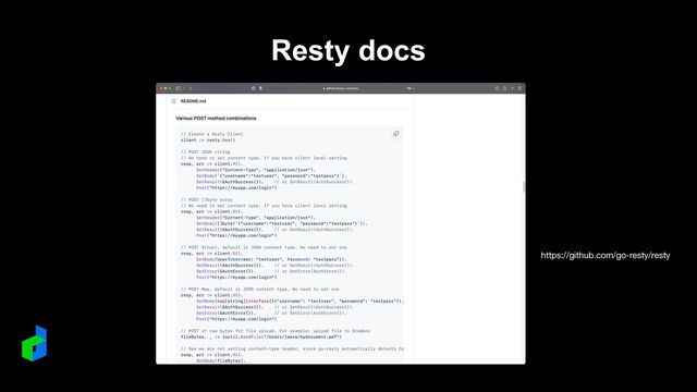 Resty docs
https://github.com/go-resty/resty
