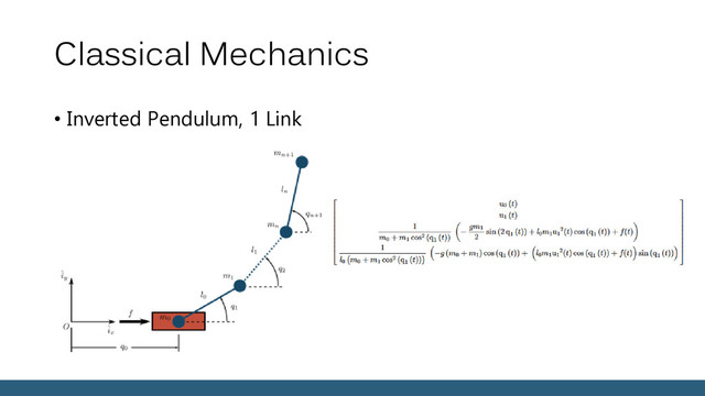 Classical Mechanics
• Inverted Pendulum, 1 Link
